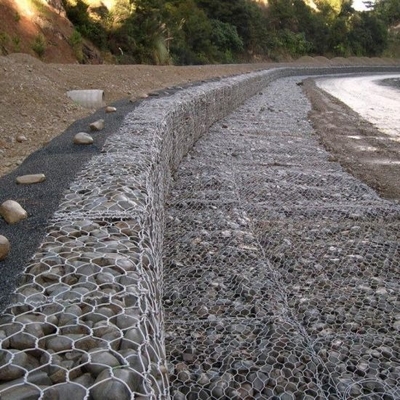 2.2mm - 4.0mm Draaddiameter Galfan Gabion Met 65% - 80% open gebied