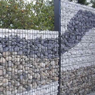 Tensiel gelast hek Gabion doos gemaakt van legering staaldraad met dubbele laag PVC coating